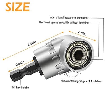 Gereedschap Adapter Set - Bit Houder - Klus Klussen - Haakse Verlenging - 3 Stuks - Zwart