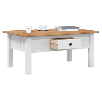 vidaXL - Salontafel - Panama - Range - 100x60x45 - cm - massief - grenenhout - wit