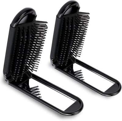 Opvouwbare Haarkam met Spiegel - 2 Stuks Reisformaat Compacte Massagekam, Ideaal voor Nat en Droog Haar voor Mannen en Vrouwen