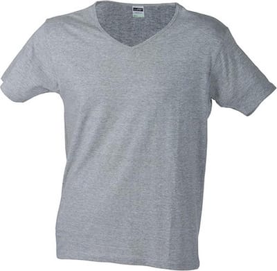 Daiber Heren Slim Fit V Hals T-Shirt (Heide Grijs)