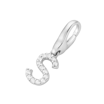 Zilveren Bedel met stenen | Letter S | Giorgio Martello | Gerhodineerd zilver 925