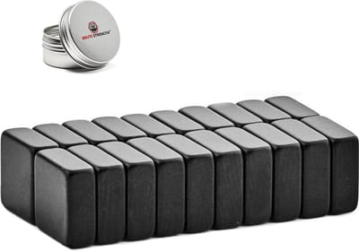 Brute Strength - Super sterke magneten - Vierkant - 10 x 10 x 4 mm - 20 Stuks - Zwarte magneten - Neodymium magneet sterk - Magneten koelkast - Whiteboard magneten - Kleine magneetjes - Mini magneetjes - Platte magneet - Koelkast magneten