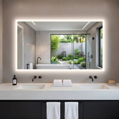 LUVODI LED-badkamerspiegel – 100 x 70 cm grote wandspiegel met verlichting – condensvrij – instelbare helderheid