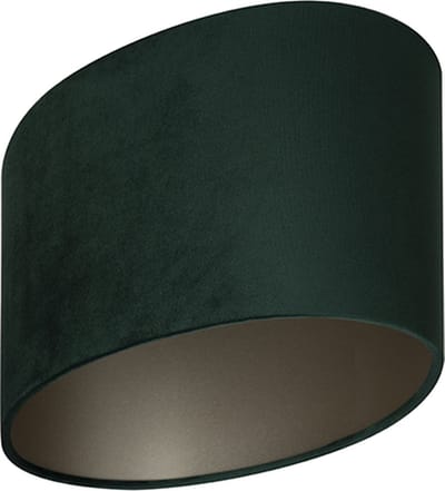 Uniqq Ovale Lampenkap velour donkergroen 25 x 16 cm – 15 cm hoog