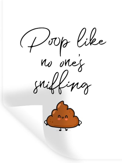 Muurstickers - Sticker Folie - Spreuken - Quotes - Poop like no one's sniffing - Drol - 30x40 cm - Plakfolie - Muurstickers Kinderkamer - Zelfklevend Behang - Zelfklevend behangpapier - Stickerfolie