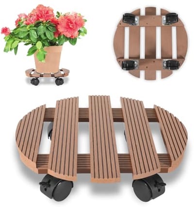 Plantenroller met wieltjes Ø 30 cm - Bloemenroller voor binnen en buiten, draagkracht 80 kg