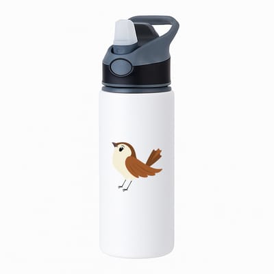 Hacebo® - Huismus waterfles met rietje zwart - Vogels - Dieren liefhebbers - Mus - dieren - water fles - 650ML
