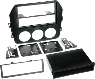 2-DIN Paneel geschikt voor Mazda MX 5 (NC) Miata 2009-2015 - Kleur: Zwart (METRA)