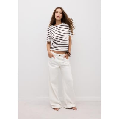 Stradivarius B01 Basic T-shirt regular fit heavy weight  Bruin XS