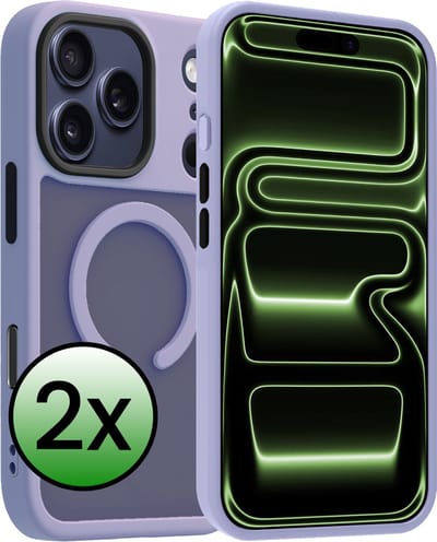 Hoesje 2 Stuks - Geschikt voor Apple iPhone 17 Pro - Magsafe Compatible - Sterk & Shockproof - Back Cover - Shock Proof Case - Telefoon Hoes - Lila