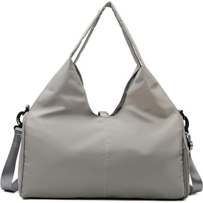 Sac de sport pour tapis de yoga pour femmes, sacs à main de sport, sac fourre-tout de voyage, de fitness, de yoga, de natation, sac à bandoulière de grande capacité avec bandoulière gris