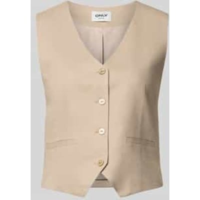 regular fit linnen gilet met bindceintuur model 'GOA'