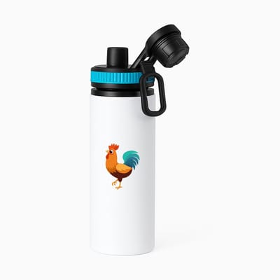 Hacebo® - Haan waterfles met draaidop blauw - Kippen - Dieren liefhebbers - Kip - vogels - kinderboerderij - huisdieren - water fles - 850ML