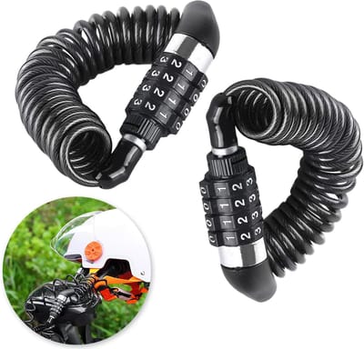 2 Pack Zinc Alloy Combination Lock - 150cm/59in Cable Lock - 4 Digits Bicycle Lock - Zwarte Fiets Slot voor Fietsen - Bagage en Helmen
