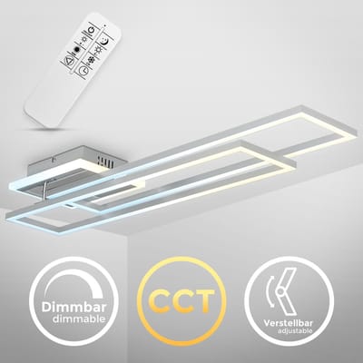 B.K.Licht - Plafondlamp - led frame lamp dimbaar - draaibaar - CCT - instelbare kleurtemperatuur - timer - met afstandsbediening - plafonniére - metaal - 40W