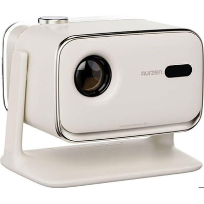 Aurzen BOOM mini - Google TV Smart Projector Off-White - Full HD 1080p - 500 ANSI - Dual 10W Dolby Audio - Flexibele Standaard