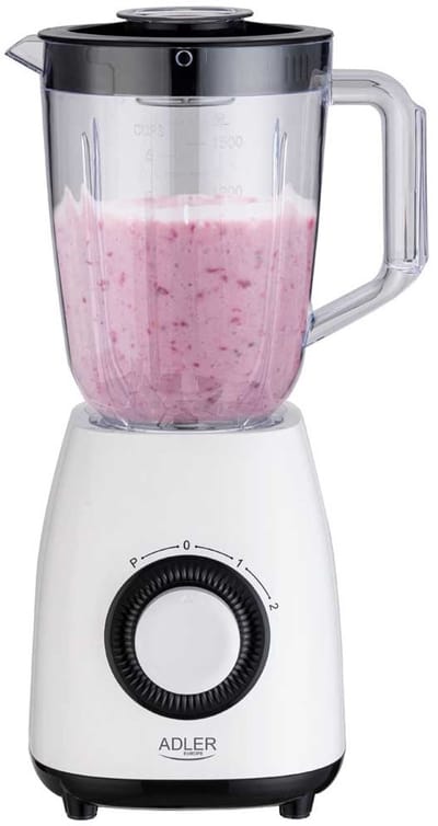 1000 W bekerblender van 1,5 liter, 2 snelheden en pulsmodus, stalen messen, antislip,