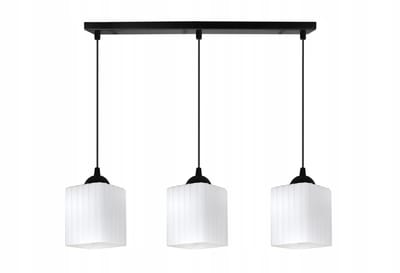 Moderne hanglamp RIFFLE zwart/wit glas, 3x E27, 68cm breed