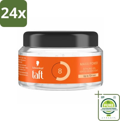 Taft - Maxx Power 8 - Styling Gel - Maximale controle - 250 ml - Voordeelverpakking - 24 stuks - Haargel - Taft