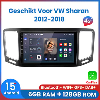Awesafe Autoradio 6GB+128GB - Geschikt Voor VW Volkswagen Sharan 2012 t/m 2018 - Android 15.0 Systeem - 9 Inch Radio scherm met Navigatie GPS - 8 Kern V1PRO Versie - Draadloos Apple Carplay & Android - 2012 2013 2014 2015 2016 2017 2018