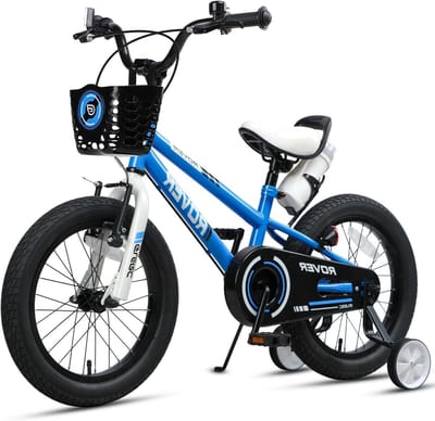 Kinderfiets - Jongens Meisjes Fiets - Leren Fietsen - Met Steunwielen Mand - 16 Inch - Blauw