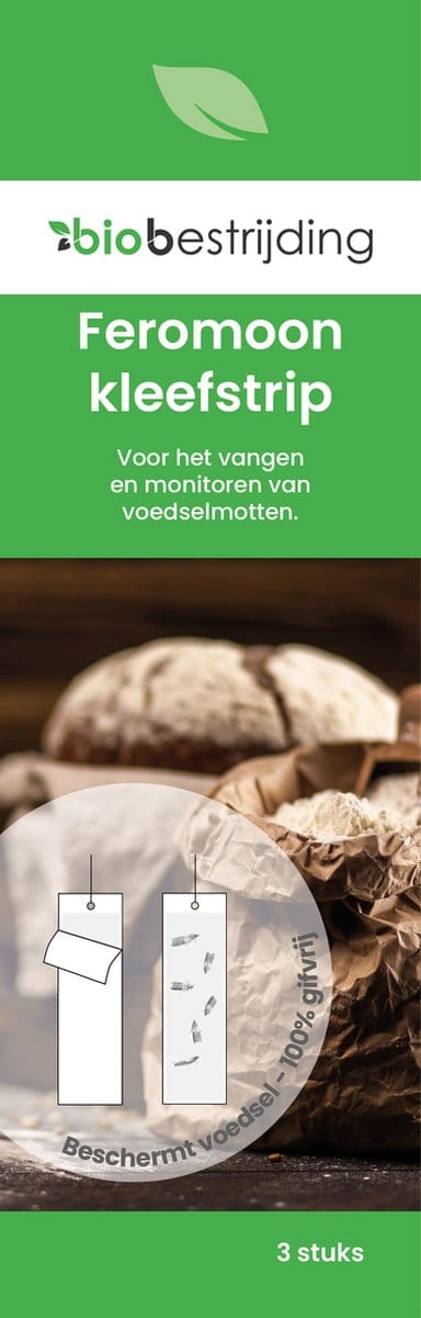 Feromoon kleefstrips - Voedselmotten vangen & monitoren - 3 vangplaten