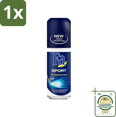 1 x Fa - Sport - Deodorant Roller - Energizing Fresh - 50 ml- Sport Deodorant - Frisheid - Energizing Fresh - 24 Uur Bescherming - Zweetvocht