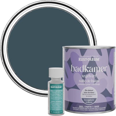Rust-Oleum Donkerblauw Badkamer Tegelverf Hoogglans - Avondblauw 750ml