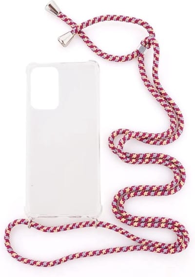 Shop4 - Geschikt voor Samsung Galaxy A52 Hoesje - Zachte Back Case met Koord Multi Rood