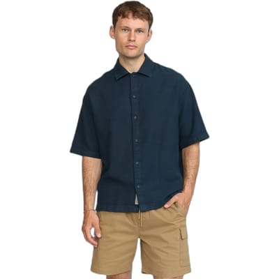 Revolution Oversize Shirt Short Sleeves Navy maat M
