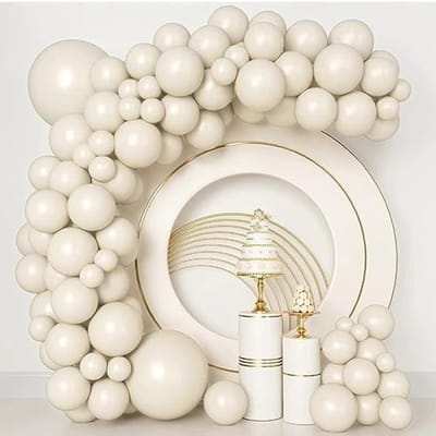 SnelShoppen - Beige Ballonnen Set 84 Stuks - 45cm, 30cm, 25cm, 12cm - Bruiloft, Verjaardag, Baby Shower, Afstuderen, Decoratie