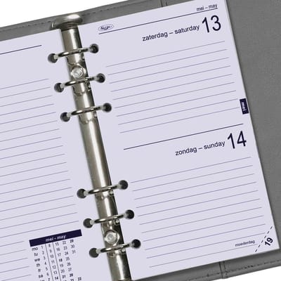 170 x 95 mm Personal Dagboek Navullingen Dagelijks NL EN 2026