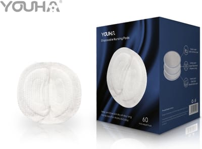 Youha - zoogcompressen - ultralicht en discreet - huidvriendelijk - 5-laags absorptie - Inclusief plakstrip - 60 stuks per verpakking