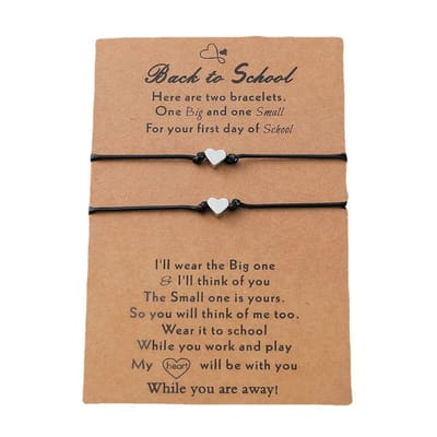 Vriendschapsarmbandjes voor 2 met Kleine Hartjes - Zwarte Bandjes - Back to School Cadeau - Terug naar School - Pax Amare