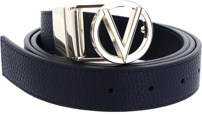 VALENTINO Riem Roof Plaque Buckle Belt W95 Blu / Oro Blauw