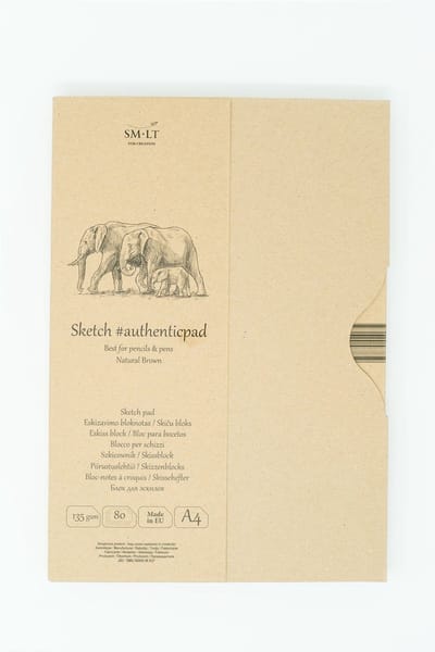 SMLT papierblok A5 natuurlijk bruin 135gr 80 vel FSC gerecycled.