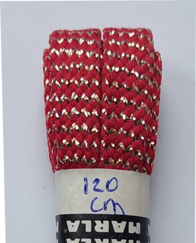 Marla Veter - Rood/Zilver - Meerkleurig - Plat - Lengte 120 cm - Breedte 10 mm - Schoenveter
