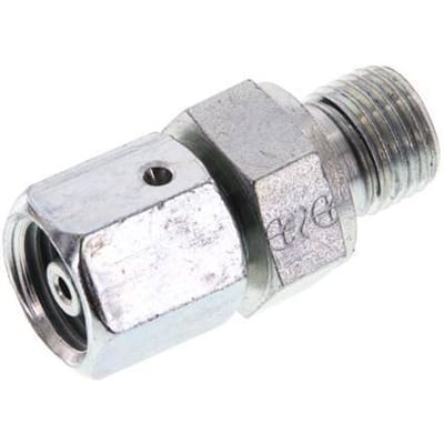 6S & G1/4'' Verzinkt Stalen Rechte Draaidoorvoer Buitendraad 630bar NBR O-ring en Afdichtconus Verstelbaar ISO 8434-1