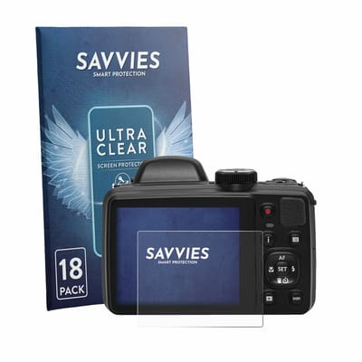 Savvies - Screenprotector voor Kodak Pixpro AZ425 - Folie Beschermfolie transparant 18 Stuks