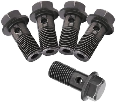 Dailygoods- Remverbindingen 5 stuks - Banjo Schroeven - Afdichtingsset - Roestvrij Staal - Geschikt voor Motorfietsen - Hoogwaardig Ijzer - Remschroeven
