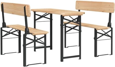 Biertafelset inklapbaar - Tuinmeubel set - Buitenactiviteiten - Massief vurenhout - 115 cm breed - Bruin