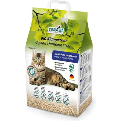 10L CosyCat - Klontvormende kattenbakvulling FINE gemaakt van hout 100% natuurlijke kattenbakvulling