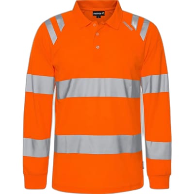 Fristads Hogezichtbaarheids poloshirt met lange mouw klasse 3 7864 GPST - Hi-Vis oranje - XS