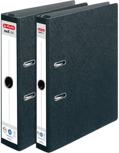Hangordner Herlitz maX.file karton A4 5cm zwart