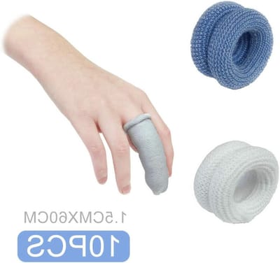 10 Stuks Vingerbandage, Eerste Hulp Tubulaire Verband voor Vingers, Ideaal voor Wonden en Bescherming, 15x600mm