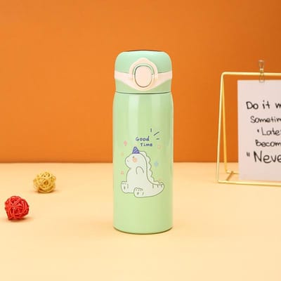 Nouvelle tasse à ressort de température à affichage LED de dessin animé en acier inoxydable tasse thermos à boisson droite anneau de levage tasse à eau portable mignonne pour enfants 500ml