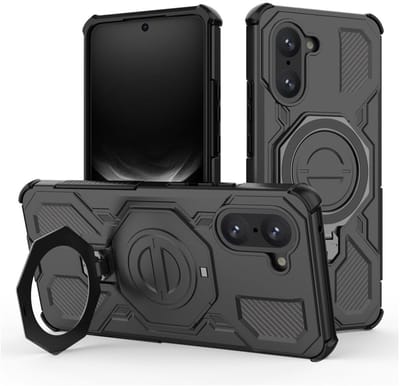 Hoesje geschikt voor OnePlus Nord CE 5 | Compatibel met MagSafe / Qi2 | 360° Draaibare Magnetische Standaard | Back Cover Kickstand Ring | Zwart