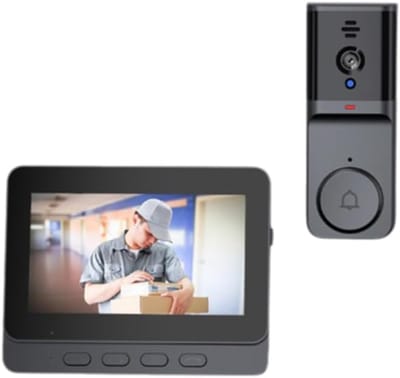 Draadloze Video Intercom - Slimme Deurbel Camera - Veilige Toegang - Internetvrije Verbinding - 4.3 Inch Scherm - Zoals Getoond