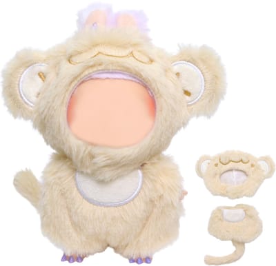 Joya Kids® Verkleedset voor Bubu Pop Aapje Kostuum | Outfit voor 17 cm Mart Figuren | Pluche Outfit met Staart en Oren | Kleding & Bescherming in Één | Pop niet inbegrepen