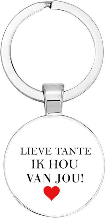 Akyol - Lieve tante ik hou Sleutelhanger - liefde - liefste tante - familielid - cadeautje voor tante - cadeau - verjaardag - geschenk - liefste ooit - 2,5 x 2,5 CM